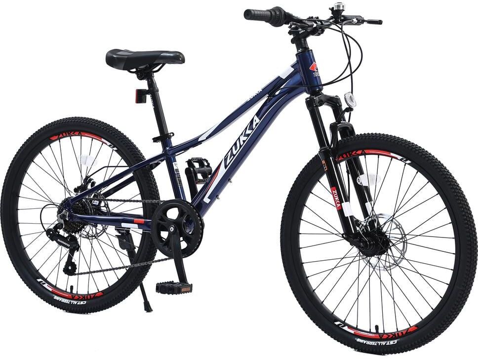 Sudzendf 24 in. Aluminum Alloy Frame 7-Speed Mountain Bike in Blue