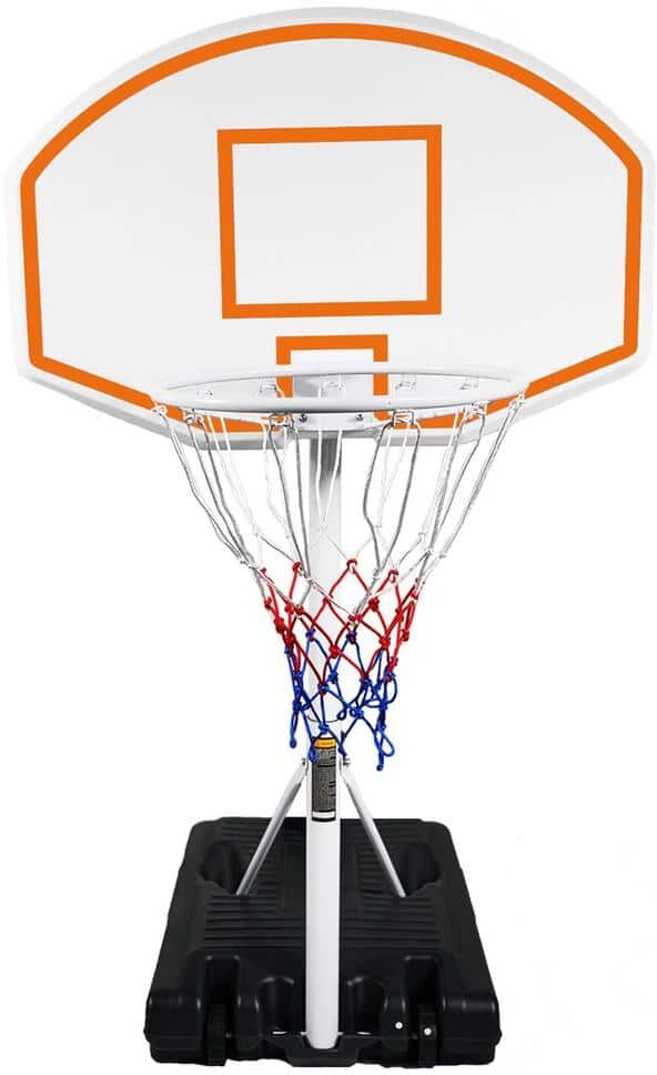 ITOPFOX 36 in. Portable Basketball Hoop Height Adjustable 3.1 ft. to 4.7 ft. in Orange