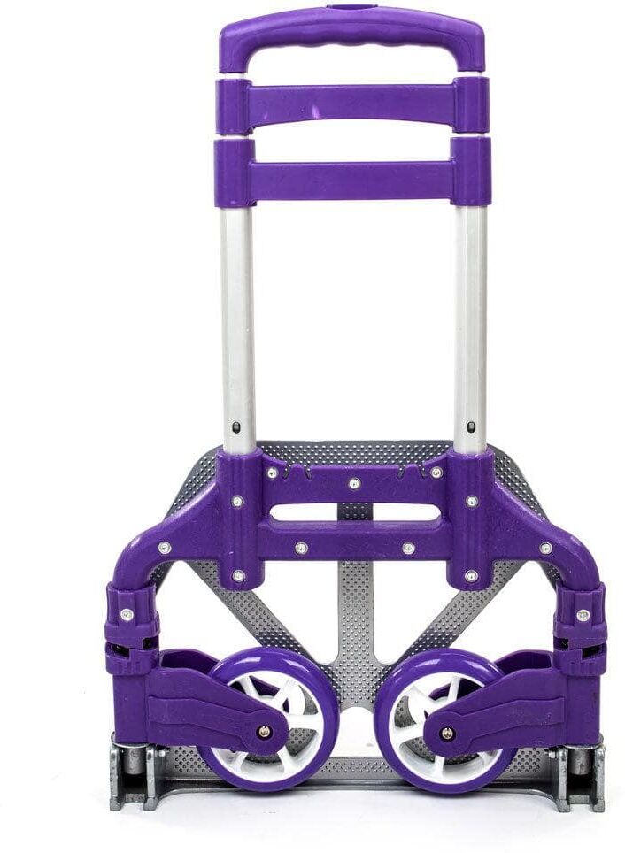 cenadinz Portable Aluminium Cart Folding Push Truck Hand Collapsible Trolley Luggage Purple