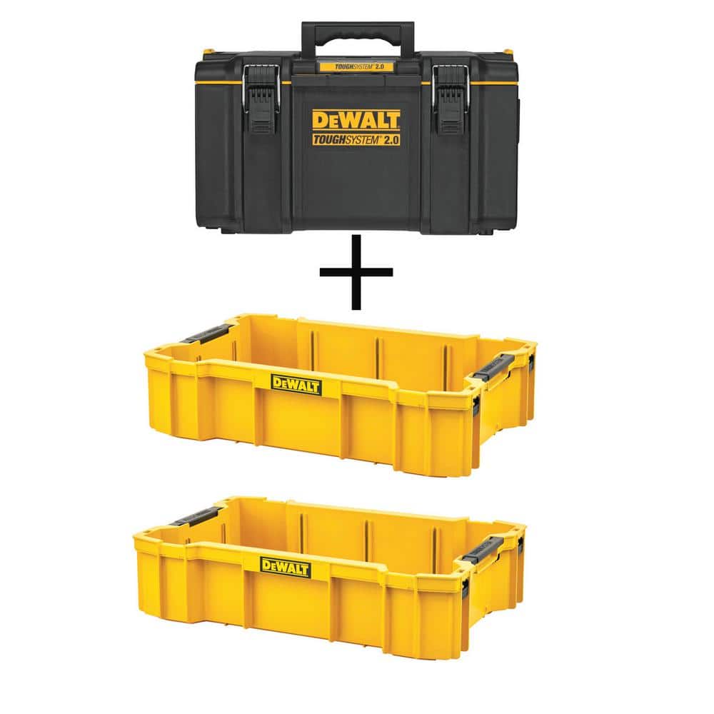 DeWalt TOUGHSYSTEM 2.0 22 in. Large Tool Box and (2) TOUGHSYSTEM 2.0 Deep Tool Trays