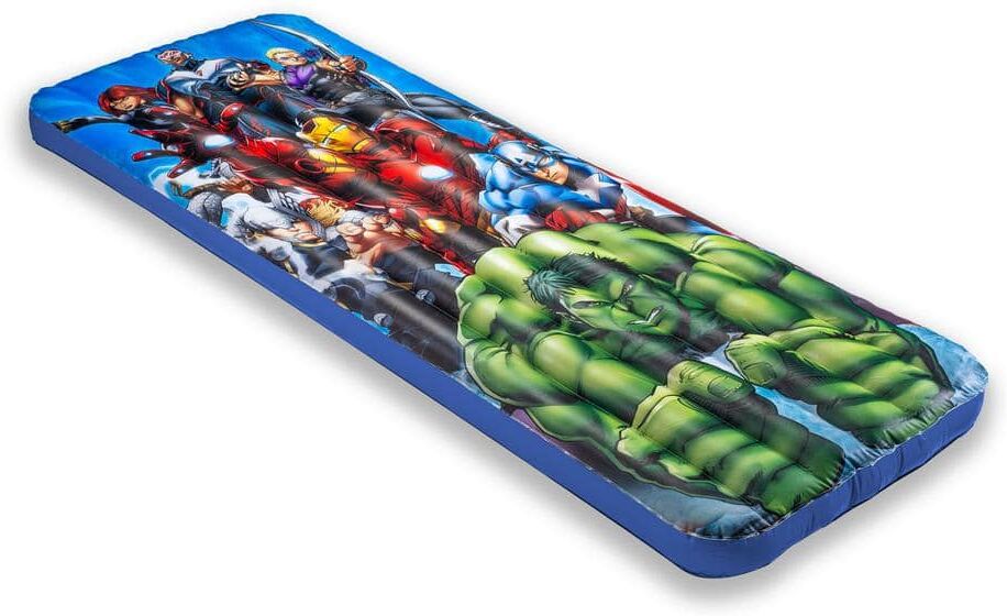 Living iQ Jr Twin Travel Size Kids Blow Up Air Bed Mattress, Marvel Avengers