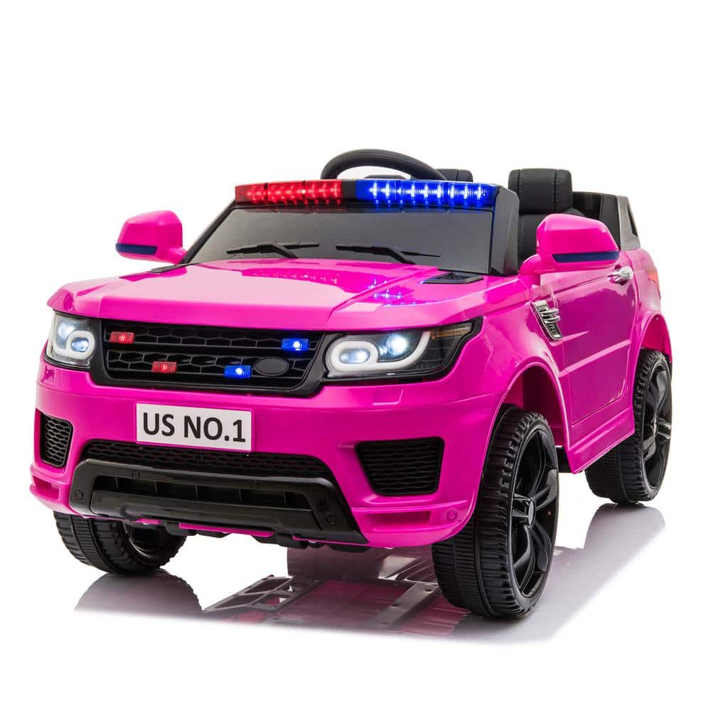 TOBBI 12-Volt Kid Ride on Fire Truck Electric Car with Parental Remote Control and Megaphone in Pink
