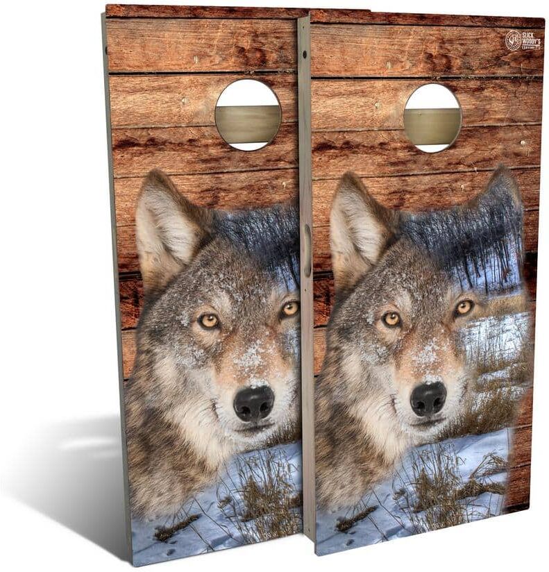 IPG Global Marketing Wolf Cornhole Board Set (Includes 8 Bags)