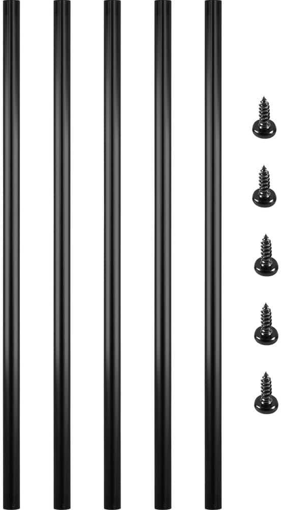 VEVOR 26 in. x 0.75 in. Deck Balusters Metal Deck Spindles Circle Staircase Baluster Aluminum Alloy Deck Railing (51-Pack)