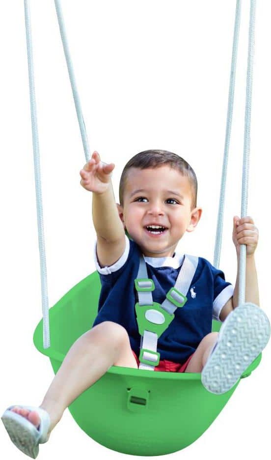 FLYBAR Swurfer Coconut Toddler Baby Swing Comfy 3-Point Adjustable Safety Harness Durable No Assembly Easy Installation G