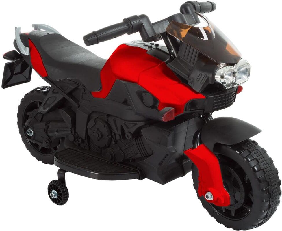 Lil Rider 6-Volt Kids Motorcycle Electric Ride-On Toy Motorbike with Training Wheels - Red