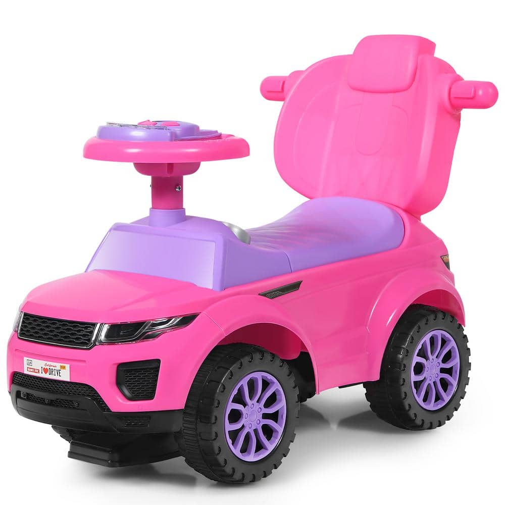 Costway 3 in 1 Ride on Push Car Toddler Stroller Sliding Car Pink