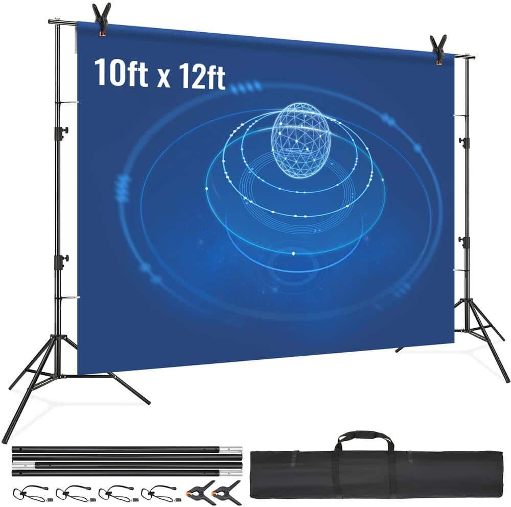 VEVOR Backdrop Banner Stand 144 in. H x 126 in. D Adjustable Display Backdrop Banner Stand Protable for Photography with 1 Bag