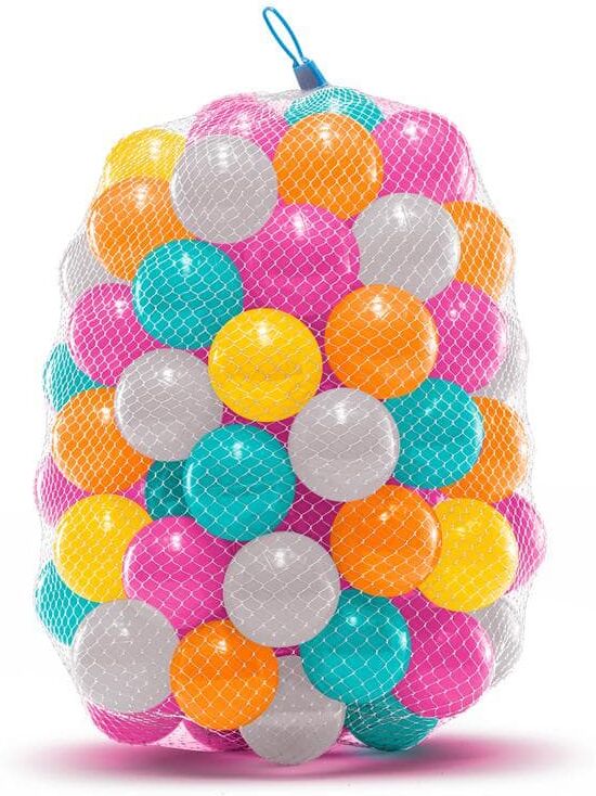 Upper Bounce Machrus  Crush Proof Plastic Trampoline Pit Balls in Mixed, Clear, Pink, Turquoise, Orange (100Pack)