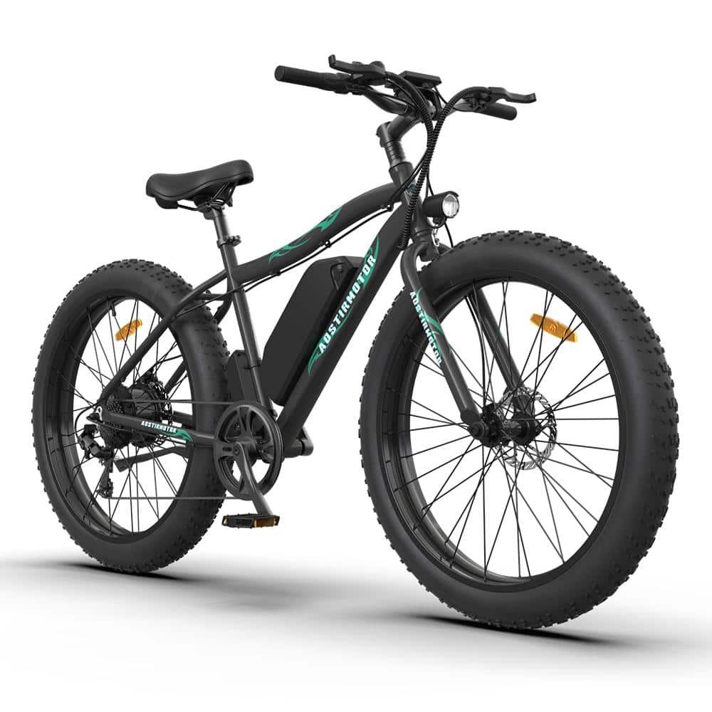 Wildaven 26 in. Electric Bicycle for Adults, 50-Watt Powerful Motor, 3-Volt 13Ah Removable Battery, Up to 40km Per Charge Black