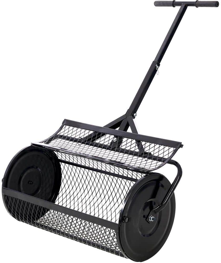 Tatayosi 24 in. Compost Spreader Metal Mesh, T shaped Handle for planting seeding, Lawn and Garden Care Manure Spreaders Roller