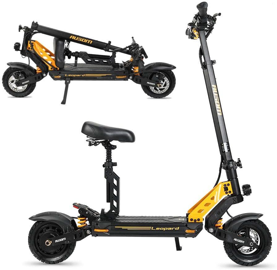 Wildaven Folding Electric Scooter with 1000-Watt Powerful Motor, 48-Volt 20.8Ah Lithium Battery