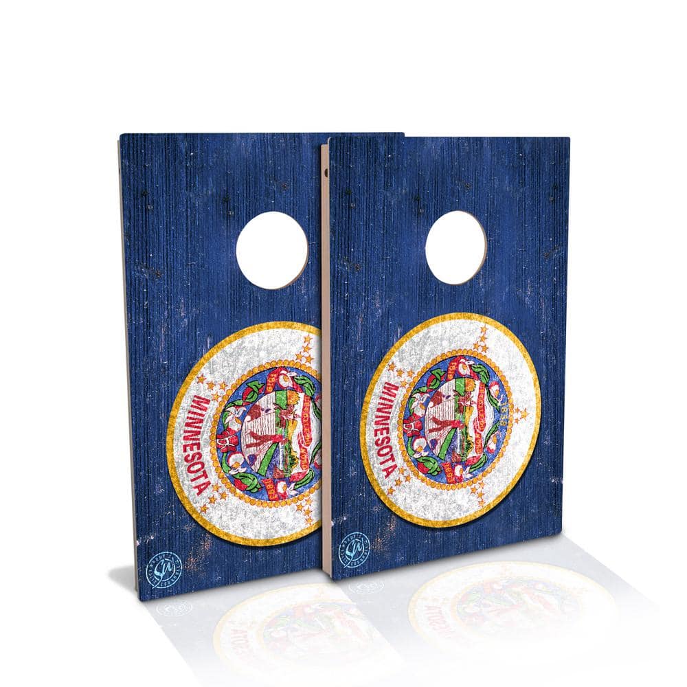 IPG Global Marketing Minnesota State Flag Cornhole Board Set (Includes 8 Bags)