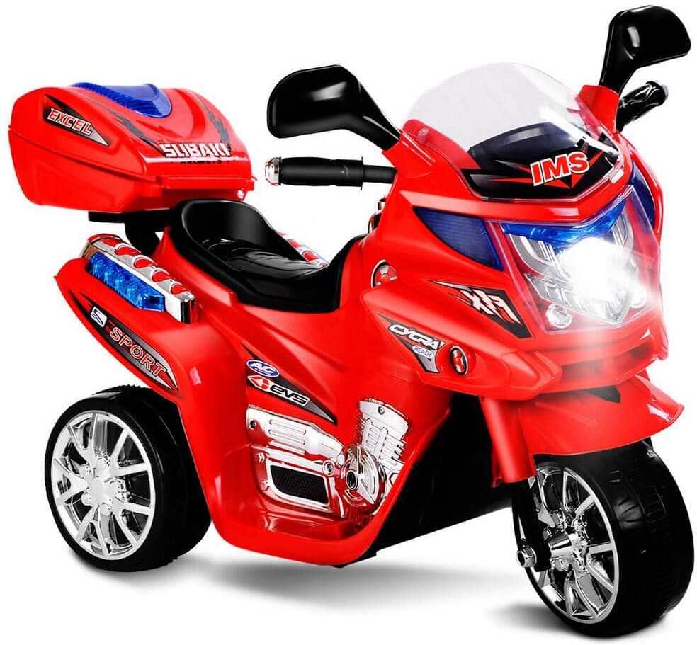 Costway Kids Ride On Motorcycle 3 Wheel 6-Volt Battery Powered Electric Toy Power Bicycle Red