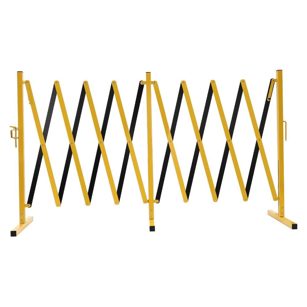 YIYIBYUS 196.8 in. W x 50.4 in. H Foldable Metal Safety Barrier Fence Traffic Yard Garden Fence with Wheels
