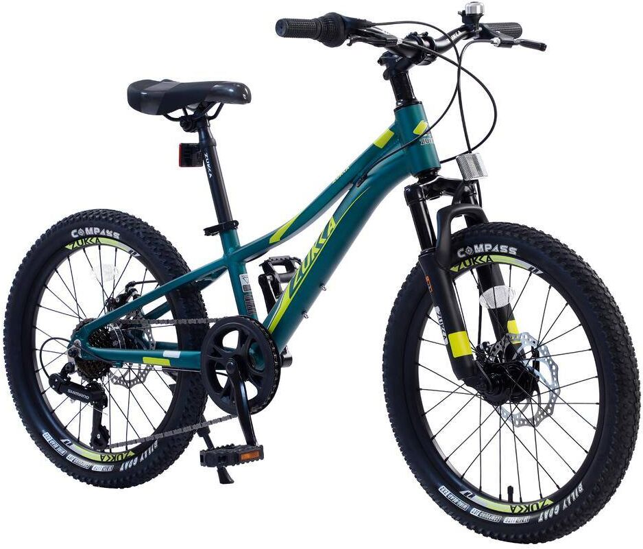 Cesicia 20 in. Aluminum Mountain Bike with 7-Speed in Green for Girls and Boys