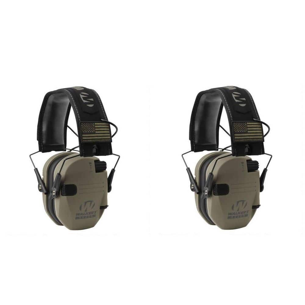 WALKER'S Patriot Razor Slim Shooting Ear Protection Muffs, NRR 23dB (2-Pack)