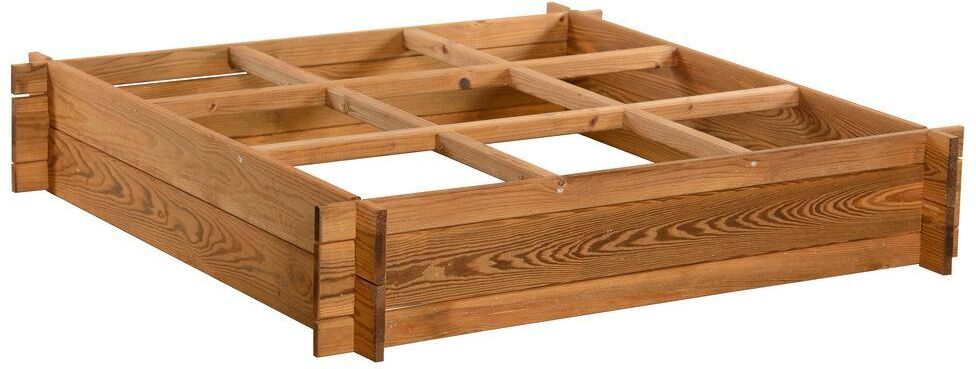 39.4 in. W x 39.4 in. L x 7 in. Deep Square On-Ground Wooden Raised Bed