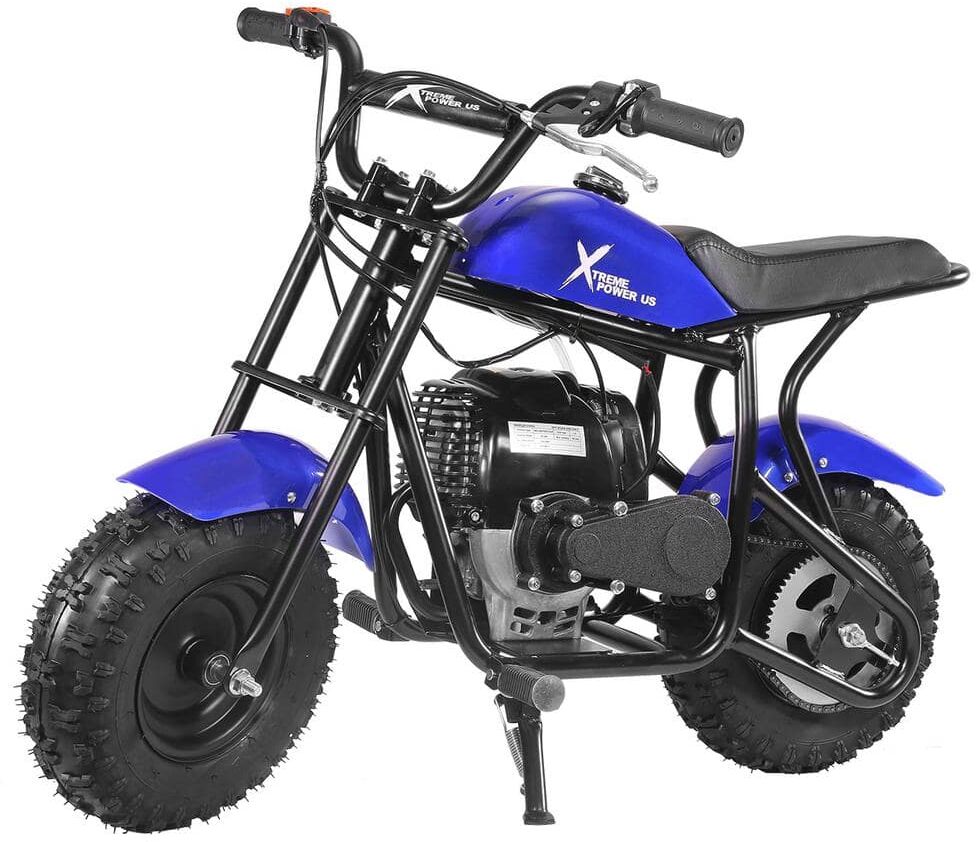 XtremepowerUS Pro-Edition Blue Mini Trail Dirt Bike 40cc 4-Stroke Kids Pit Off-Road Motorcycle Pocket Bike