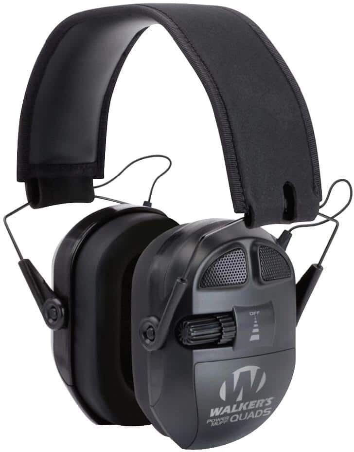 Walkers Game Ear Ultimate Power Muff Quads with AFT Electric in Black