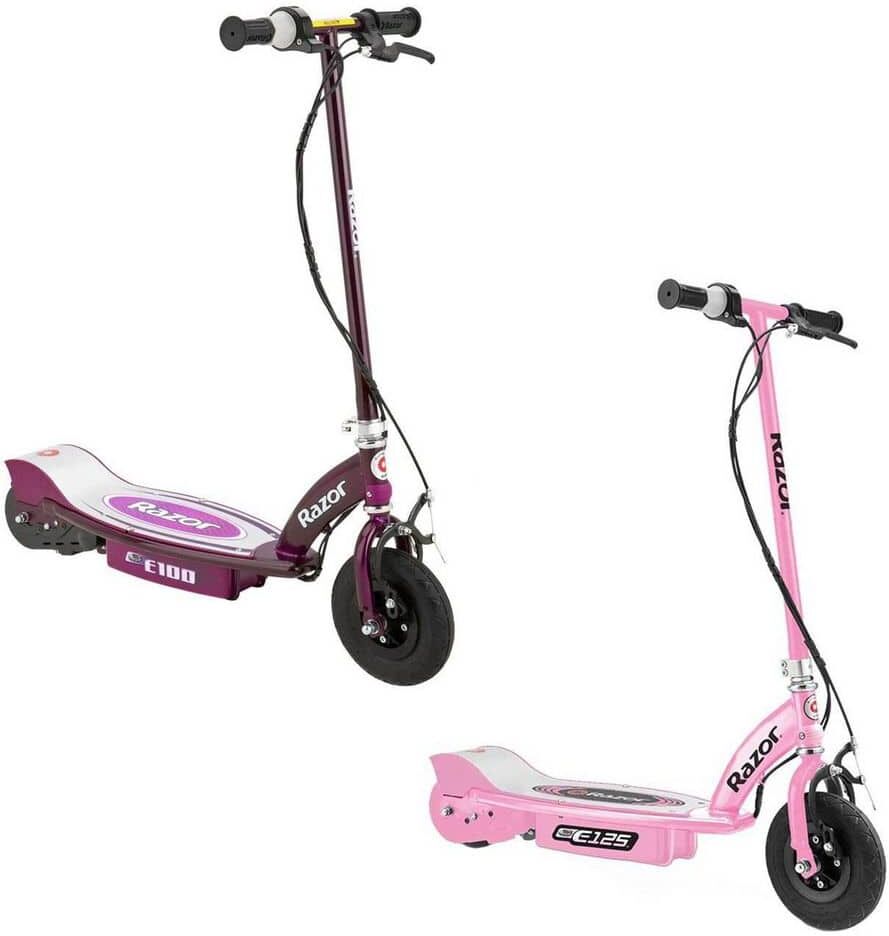 Razor Electric Rechargeable Motorized Ride On Kids Scooters, 1 Pink and 1 Purple