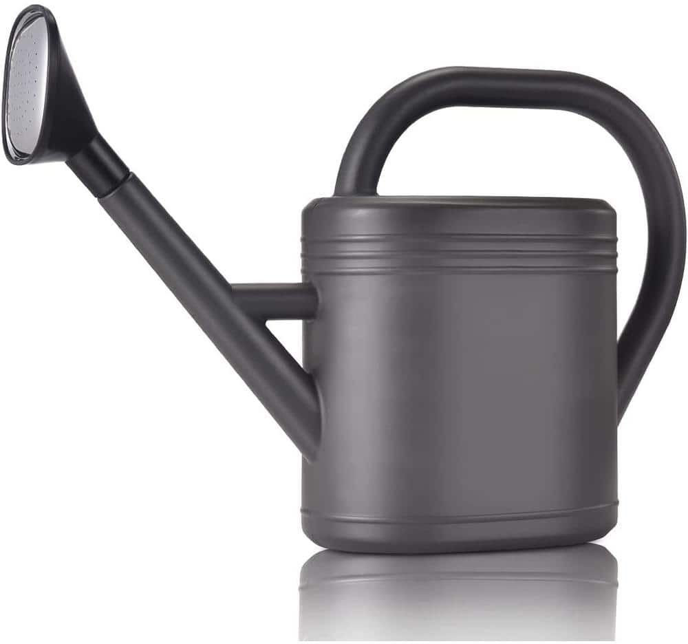 Watering Can 1 Gal., For Indoor and Outdoor Plants, Garden Watering Can, Large Long Nozzle with Sprinkler (Grey)