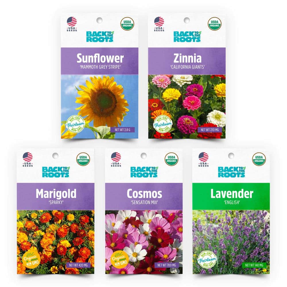 Back to the Roots Organic Flowers Seeds Variety (5-pack)