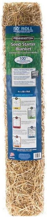 Pennington 4 ft. W, 50 ft. L Wheat Straw Seed Starter Germination Blanket Weed-Free Biodegradable for Hills and Slopes