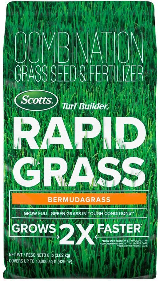 Scotts Turf Builder 8 lbs. Rapid Grass Bermudagrass Combination Seed and Fertilizer Grows Green Grass Fast