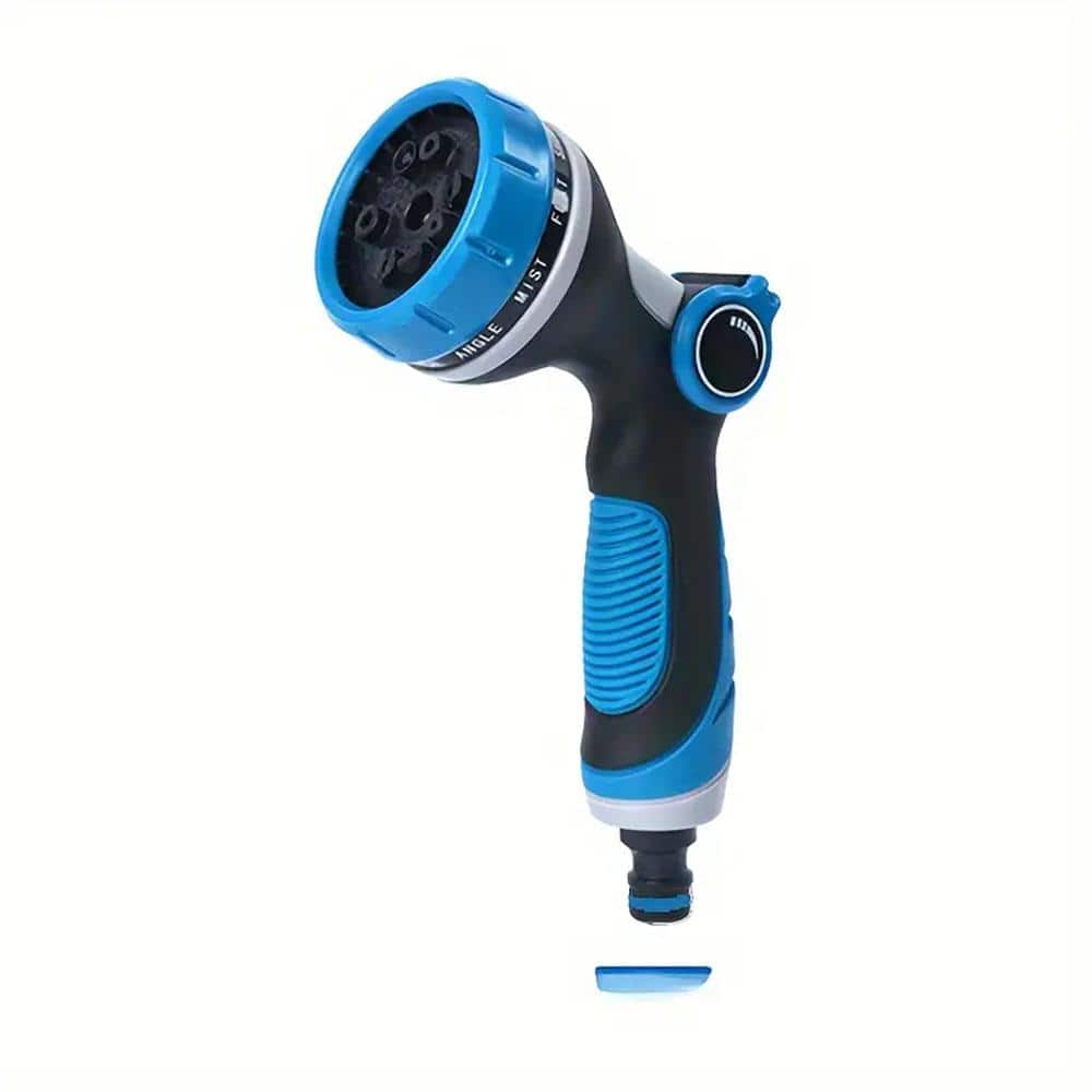 ITOPFOX 10-Pattern Water Gun Spray Hose Nozzle Thumb Control Sprinkler for Garden Watering, Blue