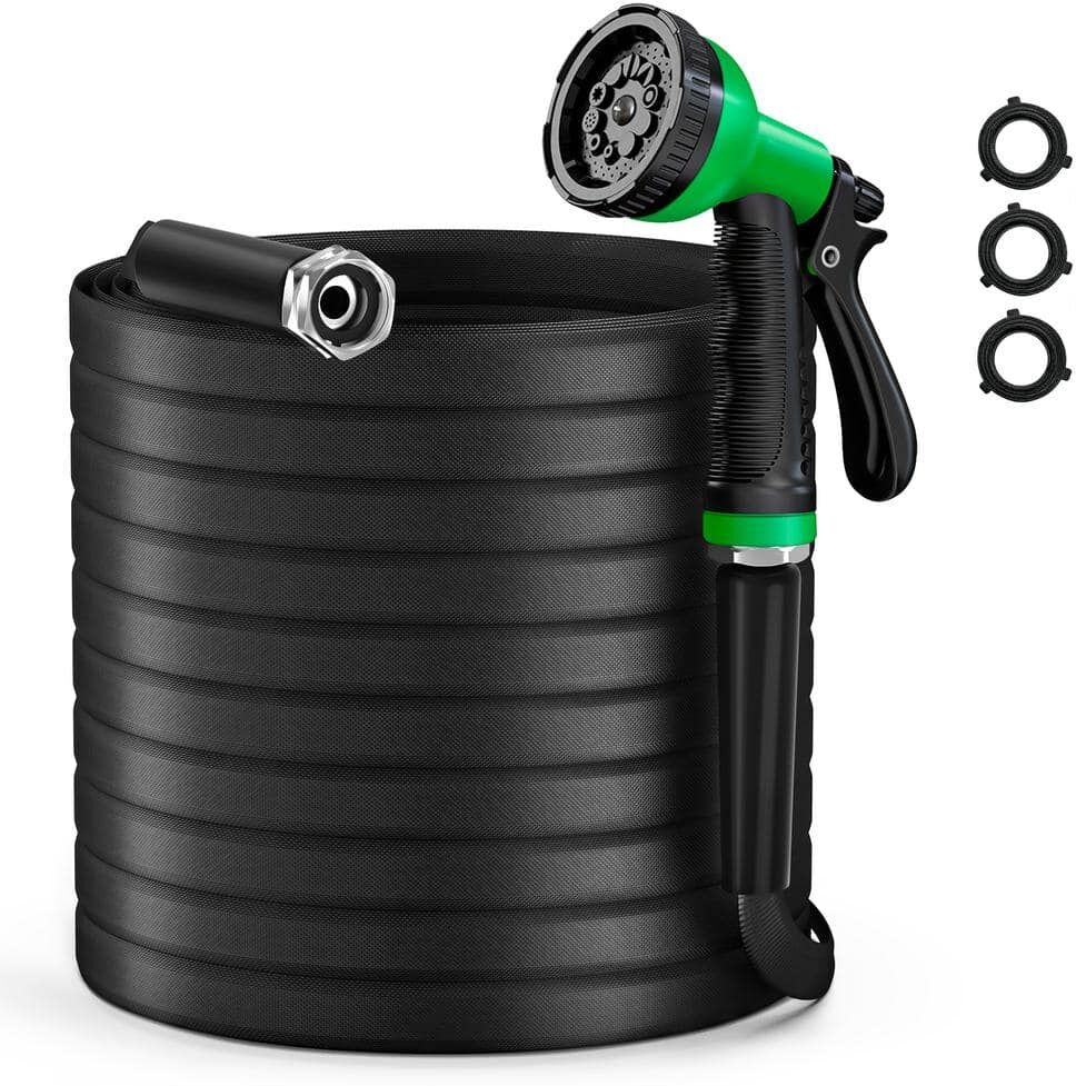 WeGuard 5/8 in. Dia. x 100 ft. Garden Hose, Non-Expandable Water Hose with 10 Function Hose Nozzle