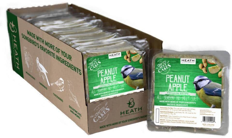 Heath 11.75 oz. Peanut Apple Premium Crafted Suet Cake (12-Pack)