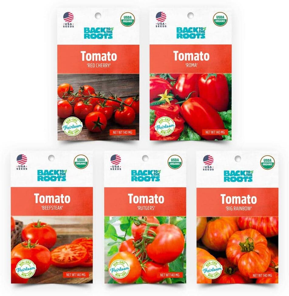 Back to the Roots Organic Heirloom Tomato Vegetable Seeds Variety (5-Pack)