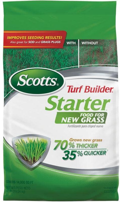 Scotts Turf Builder 42 lbs. 14,000 sq. ft. Starter Dry Lawn Fertilizer for New Grass, Use When Planting Seed