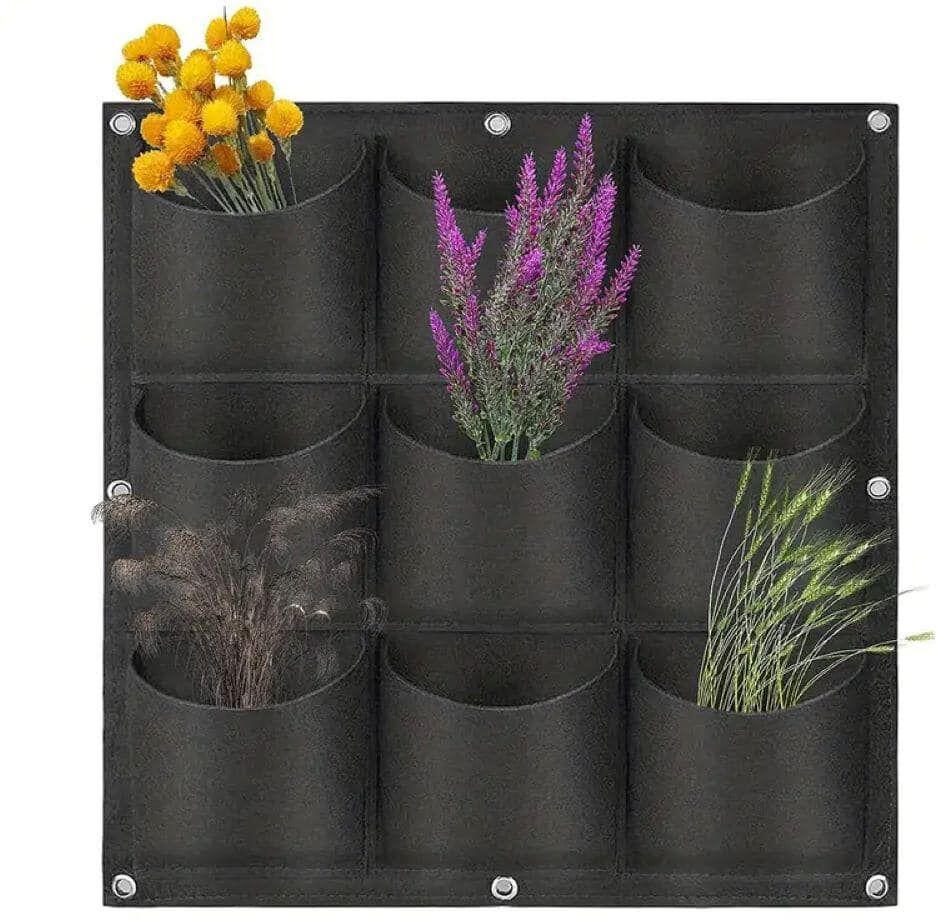 Soil Blend 9 Section Vertical Wall Planting Kit, Complete with Seeds and Planting Soil, Grow Organic