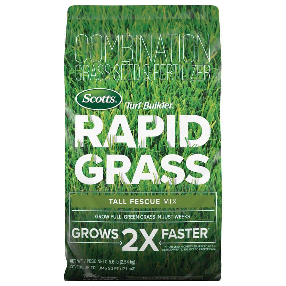 Scotts Turf Builder 5.6 lbs. Rapid Grass Tall Fescue Mix Combination Seed and Fertilizer Grows Green Grass in Just Weeks