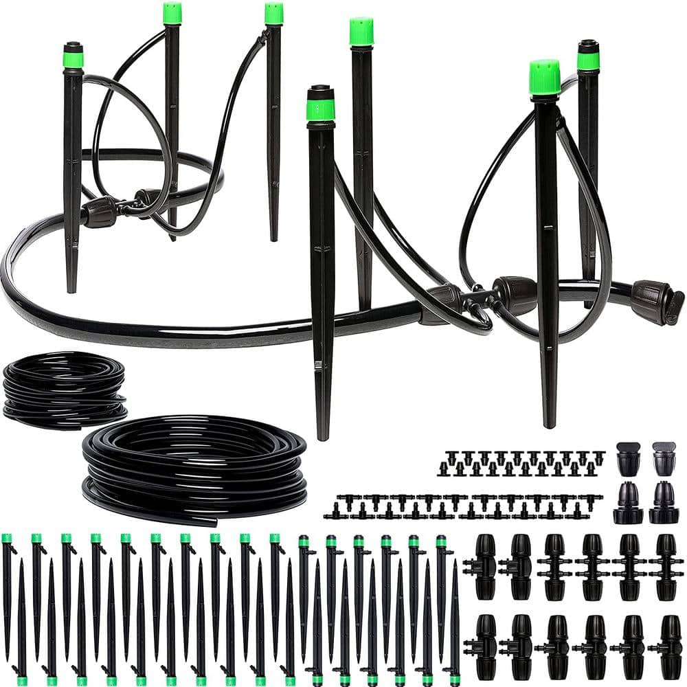 Garden Drip Irrigation Kit - For Garden, Yard, Lawn or Indoor Adjustable Watering System - With Drip Irrigator, 1/4 Pipe