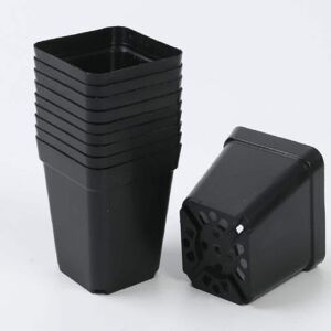 Agfabric 4 in. Plant Pots Small Plastic Plants Square Nursery Pot/Pots Seedlings Flower Plant Container (60-Pack), Black