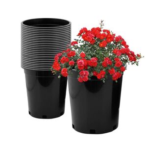 Agfabric 6.2 in. x 6.7 in. Plant Pots Small Plastic Plants Nursery Pot/Pots Plant Container Seed Starting Pots, Black (50-Pack)