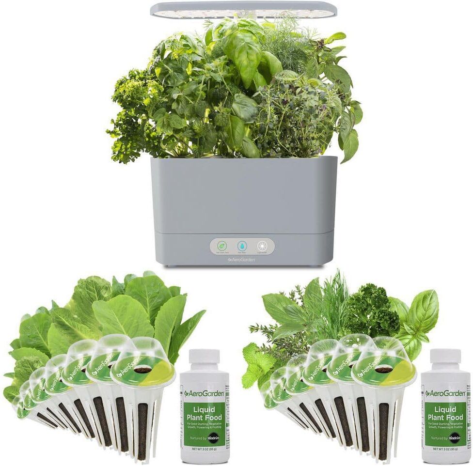 AeroGarden Harvest Bundle with Gourmet Herbs and Mixed Romaine Seed Pod Kits