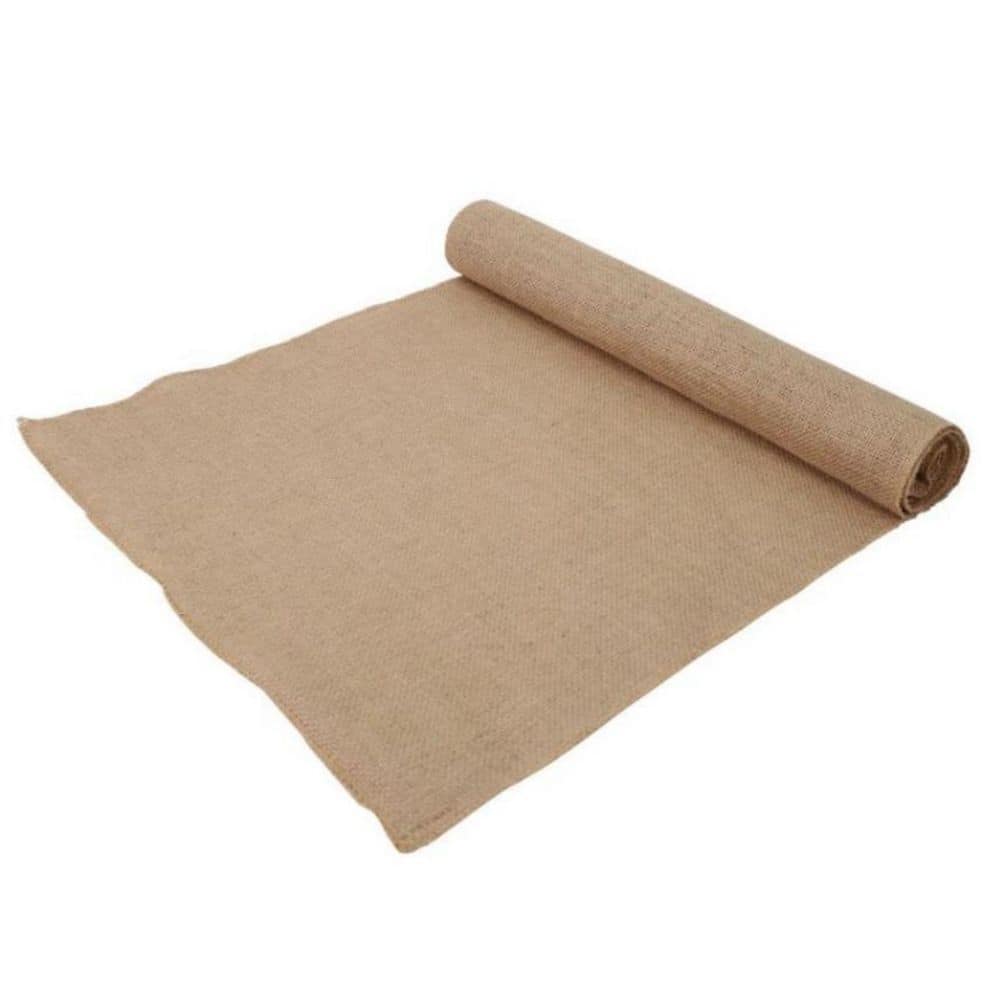 Wellco 5.3 ft. x 15 ft. 7.7 oz. Natural Burlap Fabric for Weed Barrier, Raised Bed, Seed Cover, Tree Wrap Burlap