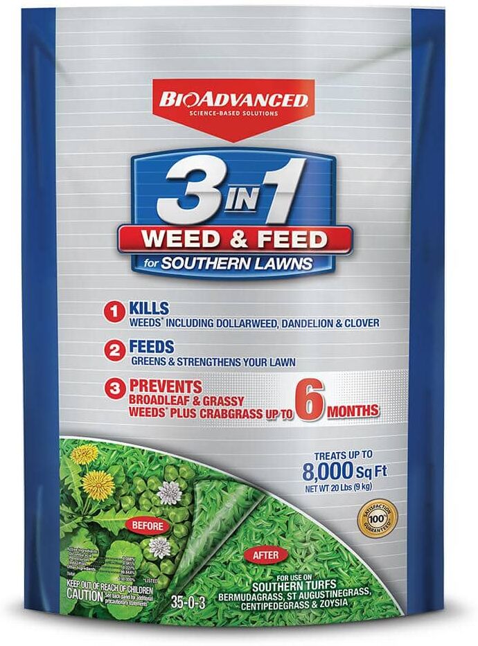 BIOADVANCED 20 lbs. 3-In-1 Weed and Feed for Southern Lawns