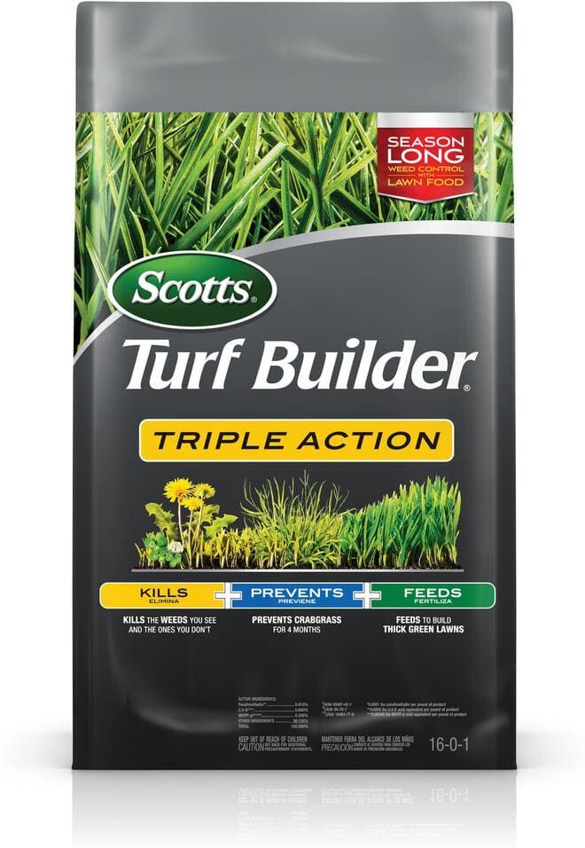 Scotts Turf Builder Triple Action 20 lbs. 4,000 sq. ft. Lawn Fertilizer, Weed Killer, Crabgrass Preventer