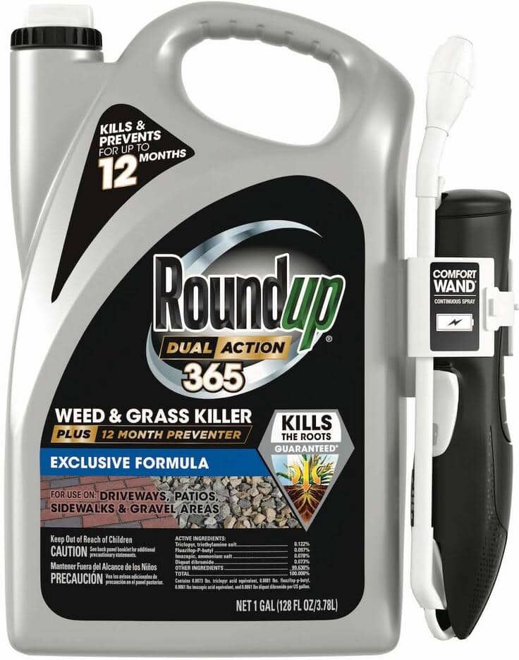 Roundup 1 Gal. Dual Action 365 Weed and Grass Killer Plus 12-Month Preventer with Comfort Wand, Kills, Prevents for up to 1-Year