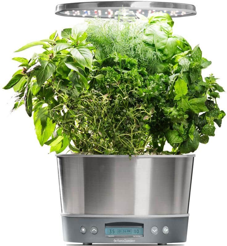 AeroGarden Harvest Elite 360 with Seed Starting System - Indoor Garden, Stainless