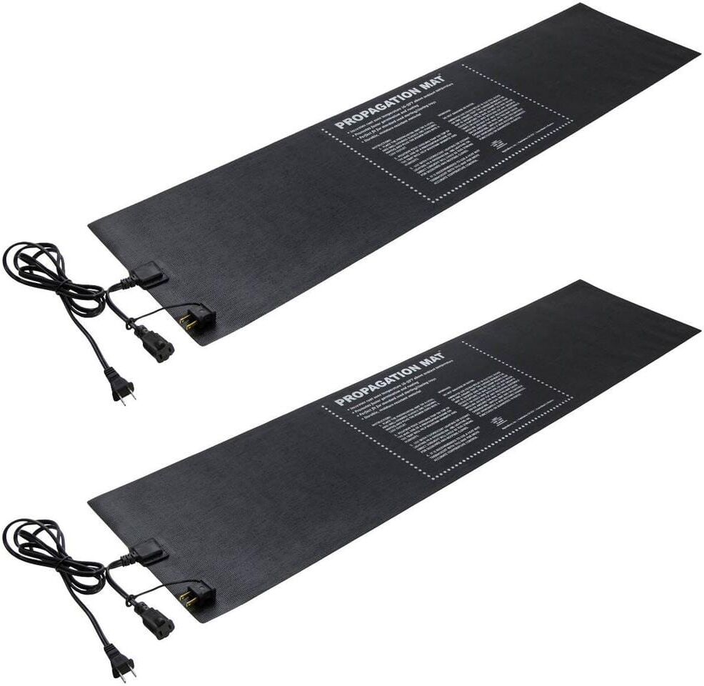 Hydrofarm Hydroponic 12 in. x 48 in. 60-Watt Seed Start Seedling Propagation Heat Mat (2-Pack)