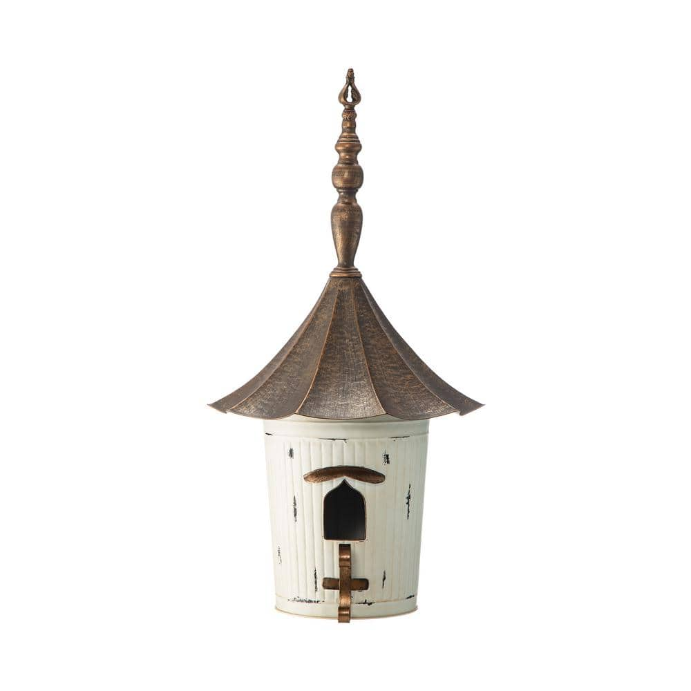 Glitzhome 29.75 in. H Farmhouse Metal Pagoda Birdhouse (KD)