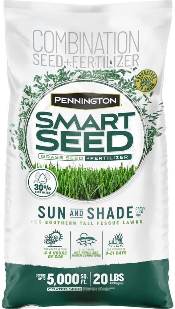 Pennington Smart Seed Sun and Shade South 20 lb. 6,660 sq. ft. Grass Seed and Lawn Fertilizer