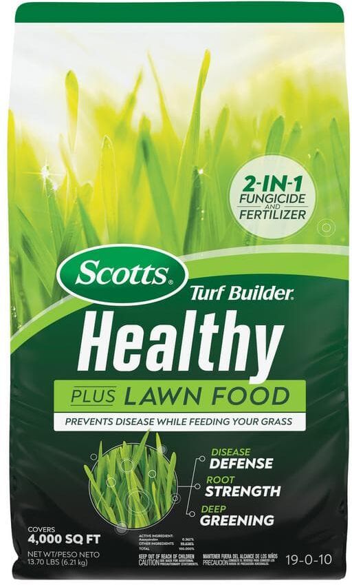 Scotts Turf Builder 13.70 lbs. 4,000 sq. ft. Healthy Plus Lawn Food, 2-in-1 Fungicide and Fertilizer