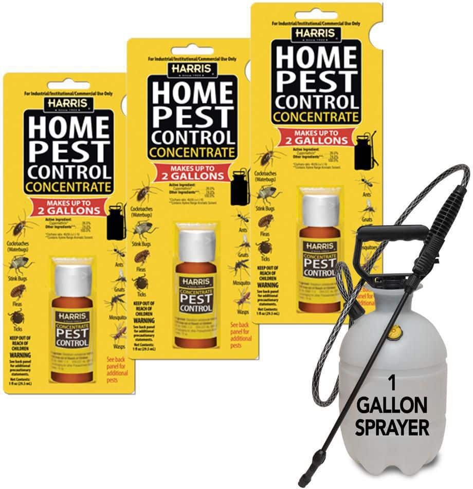 Harris 1 oz. Pest Control Concentrate and 1 Gal. Tank Sprayer Value Pack (3-Pack)